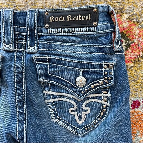 Rock Revival Jen Rhinestone Stud Bootcut Jeans - Picture 7 of 12